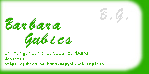 barbara gubics business card